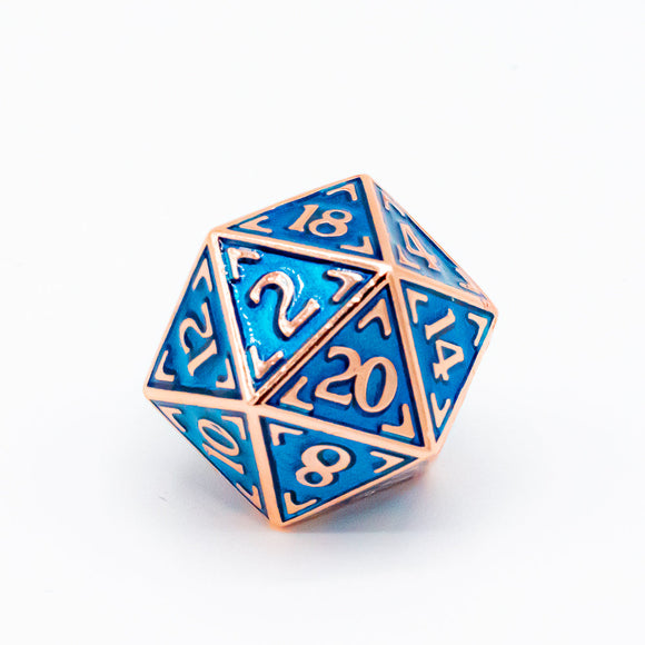 Single d20 Die - Reticle Uchronia Nautilus - Die Hard Dice